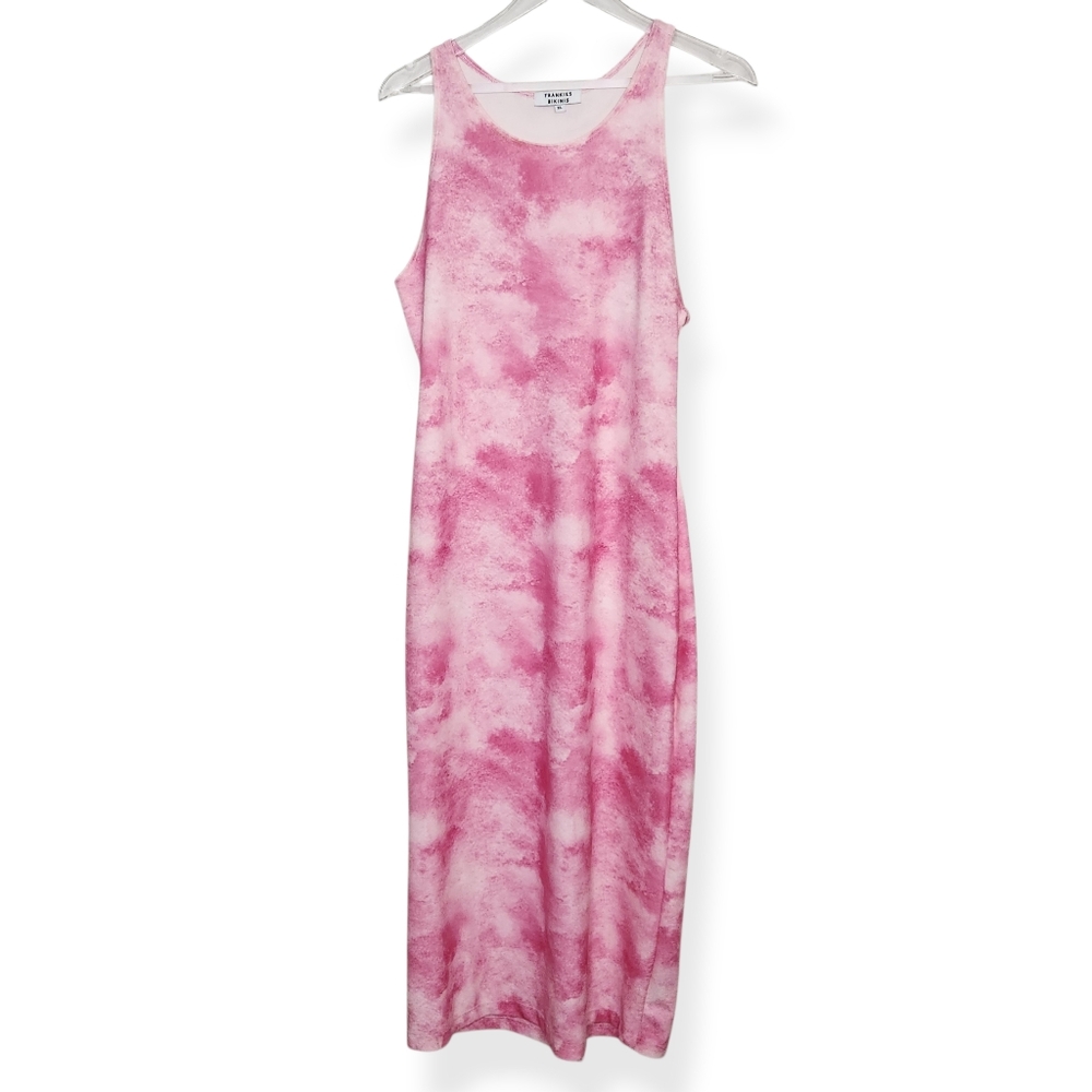 Frankies Bikinis Nicky Terry High Neck Pink Tie Dye Cutout Midi Dress Size XL - Picture 10 of 11